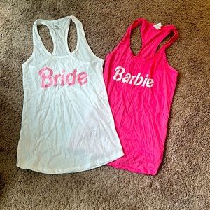 Bride and 6 Barbie tanks for bachelorette/wedding party